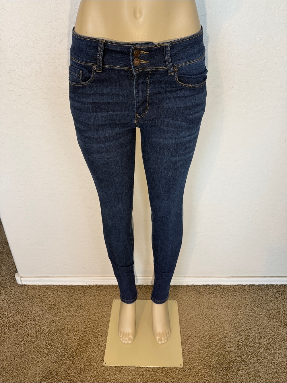 Blue Savvy High-Rise Dark Indigo Skinny Jeans for Women 7/28
